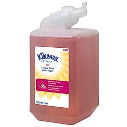 Kleenex Botanics Joy 6387 Sabão de mãos em espuma perfumada, 6 recargas de sabão de mãos vermelho de 1 litro (6 litros no total)