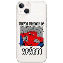 ERT GROUP mobiltelefonfodral för Iphone 13 originalt och officiellt licensierat Marvel mönster Spider Man 035 optimalt anpassad till formen på mobiltelefonen, gedeeltelijk transparant