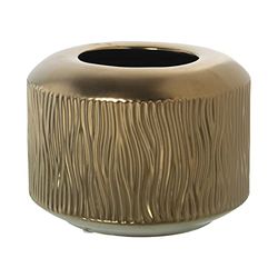 JARRÓN CERÁMICA DORADO °18X18CM