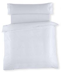 Juego de FUNDA NORDICA de satén efecto listado - Cama de 150 (3 piezas) - 100% algodón - 300 hilos. Gramage: 118