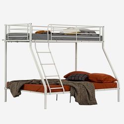 MEUBLE COSY Lit superposé 3 Personnes Cadre de Lits 90 & 140x190cm en métal pour Enfant Chambre à Coucher Maison, Blanc