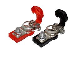 Universal Negative & Positive Battery Cable Terminals - Automotive Terminal Clamps Connectors - Durable & Adjustable Quick Release Terminal Assortment Kit for Cars & Trucks - Car & Truck Accessories