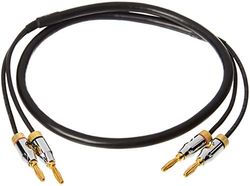 Amazon Basics Câble de hauts-parleurs avec fiches bananes plaquées or - CL2 - 99,9 % sans oxygène - 0.9 m, Noir, auxiliaire