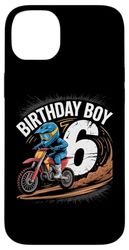 Kids 6 Years Old Boy Bicycle Riding Motocross 6th Birthday Case for iPhone 14 Plus