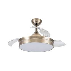 Eden pulse Lederen ventilator, 48 W, 4800 lm, 3 vleugels, 6 snelheden, 3 temperaturen, 39/49 x 41/91 cm