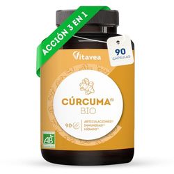 Cúrcuma Pura Ecológica sin Piperina - Extracto de Cúrcuma 450 Mg - 90 Cápsulas - Bienestar Articular, Salud Hepática, Inmunidad. No da acidez