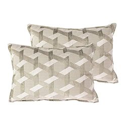 Paoletti Cojines llenos de Plumas de Pack de Delano, Marfil/Taupe, 40 x 60cm, 2