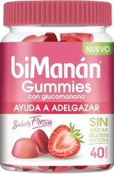 BIMANÁN Gummies con Glucomanano, Ayudan a Controlar el Peso, Sabor Fresa - 40 Gummies