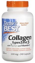 Doctor's Best - Collagen Types 1 and 3 with Peptan and Vitamin C | Supports Hair, Nails and Joints - 180 Tablets