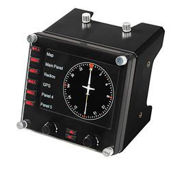 Logitech G Saitek Pro Flight Instrument Panel Flight Simulator Dashboard, 3.5 Inch LCD Color Display, 15 Display Options, USB Connection, Modular - Black