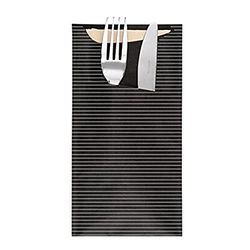 Garcia de Pou 250-enhets bestickpåse med servett 2 lager i låda, kraft, svart, 11,2 x 22,5 x 30 cm 11,2x22,5 CM Svart