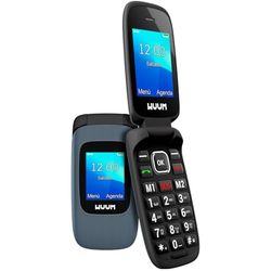 WUUM Clap – Teléfono Móvil de Tapa con Doble Pantalla | Teclas y Números Grandes | 2 Memorias Directas y botón SOS | Bluetooth | Gran Batería 800mAh | USB-C | Titanium