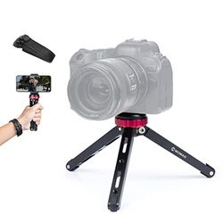 Mini Treppiede, Moman TR01 Small Treppiede da Tavolo Piccolo Treppiede per Fotocamera CNC Alluminio 1/4 3/8 vite max 80 kg Carico per DSLR Smartphone