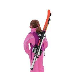 Wantalis SkiBack Enfant - Porte Ski pour Enfant - Rose