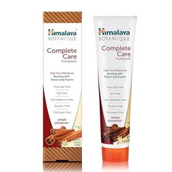 Himalaya Botanique Toothpaste - Simply Cinnamon, Fluoride Free SLS Free, Gluten Free, Organic Toothpaste - Usuwa płytkę nazębną i nieświeży oddech, odpowiednia dla wegetarian, 150g