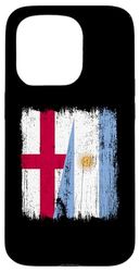 Inghilterra Argentina Mezza Bandiera Inglese Radici Argentine Custodia per iPhone 15 Pro