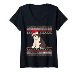Mujer Jack-A-Poo Navidad Camiseta Cuello V