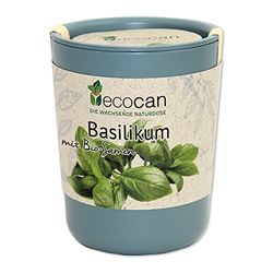 Sentire Ecocan verde, Basilico, Certificato biologico, Idea regalo sostenibile (100% Eco-friendly), Crescere il proprio kit / Growing, The Growing Eco-Tin, Made in Austria