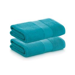 PADUANA | Confezione da 2 asciugamani da bagno 100 x 150 turchesi 100% cotone pettinato - Asciugamano ad asciugatura morbida, rapido e massimo assorbimento - Disponibile asciugamano da bagno,