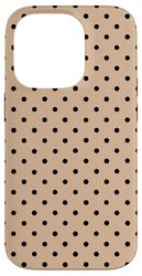 Motivo a pois beige e nero per donne e ragazze a pois Custodia per iPhone 14 Pro