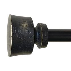 Stockton 26-48 Inch Adjustable Curtain Rod Set, 5/8 Inch Diameter in Distressed Black