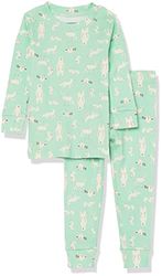 Amazon Essentials unisex småbarn tät passform bomullspyjamas nattkläder, mintgröna skogsdjur, liten