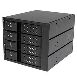 StarTech.com Rack móvel Backplane de 4 baías de troca quente, Rack móvel Hot Swap sem bandeja para unidades de DD SSD de 3,5 in SAS II/SATA III, 6 Gbps (HSB4SATSASBA)
