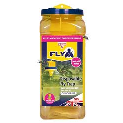 Zero In STV334 Piège à mouches JAW Fly Trap (piège jetable très efficace contre les insectes, utilisation en extérieur, dans les jardins), jaune, 20 x 7,5 x 7,5 cm