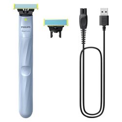 Philips QP1324/30 OneBlade First Shave Recortadora de Barba, Maquina de Afeitar Hombre, 2 Cuchillas, Cargador USB-A sin adaptador de pared