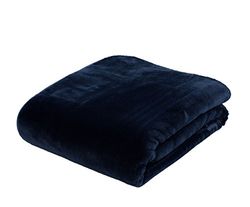 Gözze - Manta de sala de estar sensação caxemira premium, 500 g/m², 180 x 220 cm - azul-marinho