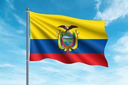 OEDIM Bandera de Ecuador 150x85cm Reforzada y con Pespuntes Bandera con 2 Ojales Metálicos y Resistente al Agua, Amarillo Azul ROJA, B0B831ZZ26