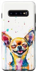 Carcasa para Galaxy S10+ Chihuahua Colorido Acuarela Perro Mamá Papá