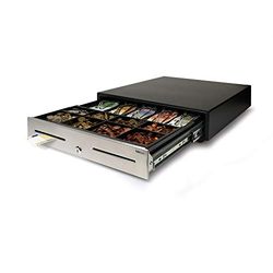 Safescan HD-4646S Cajón portamonedas uso intensivo para el efectivo - Caja dinero con 5 apartados para billetes y 8 para monedas - Caja dinero con conexión RJ-12 - Cajón portamonedas 46x46x11,5 cm