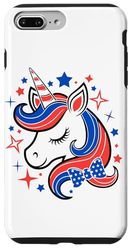 4th Of July Cute Unicorn American Flag Patriotic Girls Kids Case for iPhone 7 Plus/8 Plus