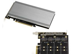KALEA-INFORMATIQUE M2 PCIe x16-controllerkaart voor 4 M.2 NVMe M Key SSD's met 2824-chipset, compatibel met niet-bifurcatie- en bifurcatiemodi
