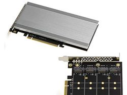 KALEA-INFORMATIQUE Scheda controller M2 PCIe x16 per 4 SSD M.2 NVMe M Key con chipset 2824 compatibile con le modalità Non-Bifurcation e Bifurcation