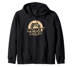 Monkey Rider Retro Classic Moped Mofa Moto Tee Sudadera con Capucha