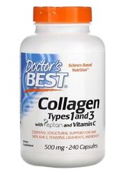 Doctor's Best Colágeno Tipos 1 y 3 con Vitamina C, 500mg - 240 Comprimidos