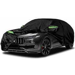 Housses de Voiture imperméables de Rechange pour Maserati Levante 2016-2024, 6 Couches, Toutes Saisons, avec Fermeture éclair et Bandes Coupe-Vent pour Protection Contre la Neige, la Pluie, la