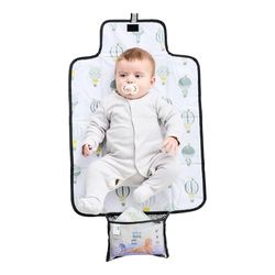 Babytas, aankleedkussen met heteluchtballonnen, BPA-vrij, met één zak, wasbaar, herbruikbaar en opvouwbaar