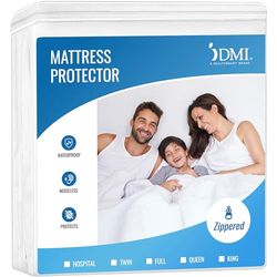 DMI Santé zippée Plastique Housse de matelas protecteurs pour lit d'hôpital, Inch-36 X 80 X 6, Blanc, 12-count