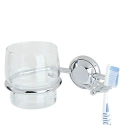 Tiger Portavaso y Vaso para Cepillos de Dientes, Metal, Cromo, 10.2 x 14.5 x 7.6 cm