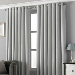 Paoletti Pendleton Spotted Eyelet Curtains, Silver, 169 x 229cm