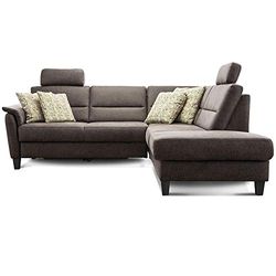 CAVADORE Palera Canapé d'angle avec Noyau à Ressorts en Forme de L Marron 236 x 89 x 212