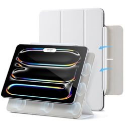 ESR Beschermhoesje voor iPad Pro 11 inch M4 2024 (5e generatie), magnetische beschermhoes met drievoudige houder, magneetsluiting, potlood Pro/USB-C, automatische activering/standby, duurzame