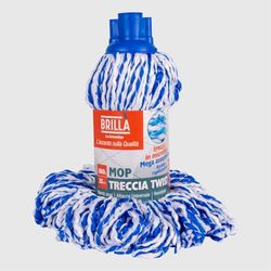 La Briantina Ricambio Mop Treccia Twist in Microfibra 180 g - Efficace e Resistente per Ogni Pavimento – Filetto universale, 30 cm