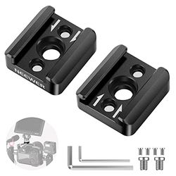 NEEWER Cold Shoe Mount Adapter, Cold Shoe Bracket with 1/4" Thread, Compatible with SmallRig DSLR Camera Cage Microphone LED Light Monitor and More (2 Pack, ST26)