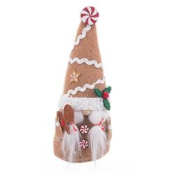 BigBuy Christmas Décoration de Noël Beige Multicolore Sable Tissu Fille 8 x 6 x 19,5 cm