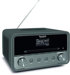 TechniSat Digitradio 584 Stereo DAB+ internetradio (CD-speler, draadloos opladen, Alexa spraakbediening, WLAN, Bluetooth, USB, wekker, equalizer, 2 x 10 watt luidspreker, compact systeem, antraciet