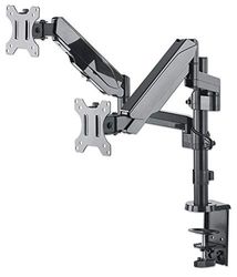 Manhattan 461597 Suporte de secretária duplo monitor de 17 - 32" com mola a gás preta